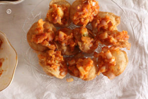 potato mixture is put