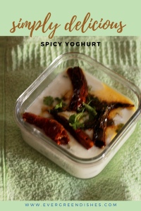 Spiced Yoghurt is a simple yet tasty preparation served with pulav. It can be easily made in five minutes.