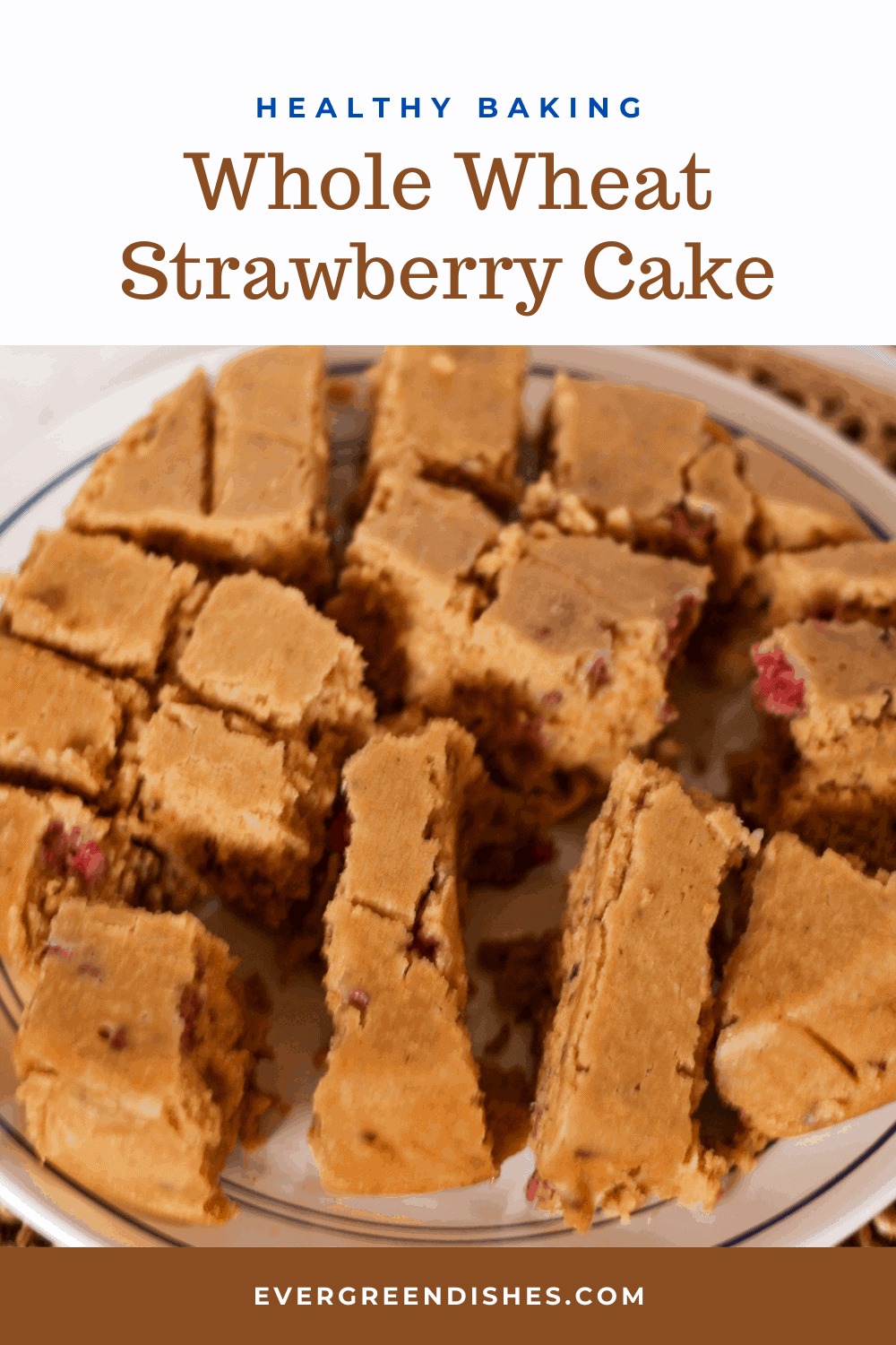 Whole wheat strawberry cake is tasty and healthy. It has no added sugar, butter, egg in it, a good way to enjoy strawberries. 