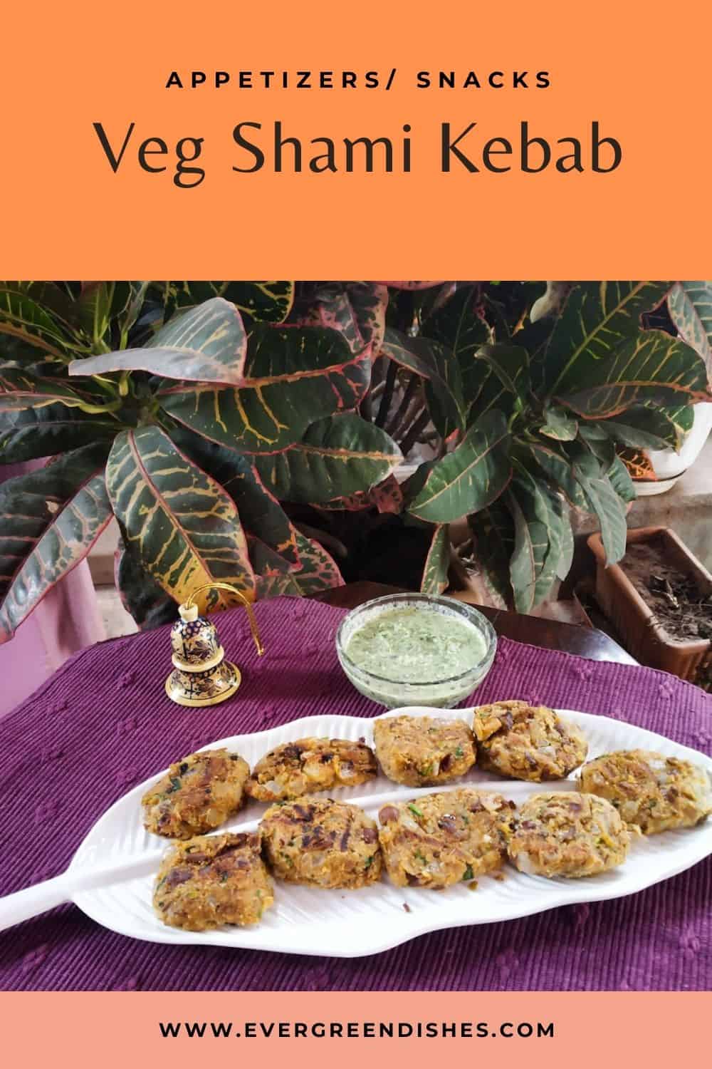 Veg Shami Kabab is a delicious snack or appetizer made wiith brown chick peas. This is the vegetarian version of the popular shami kebab.
