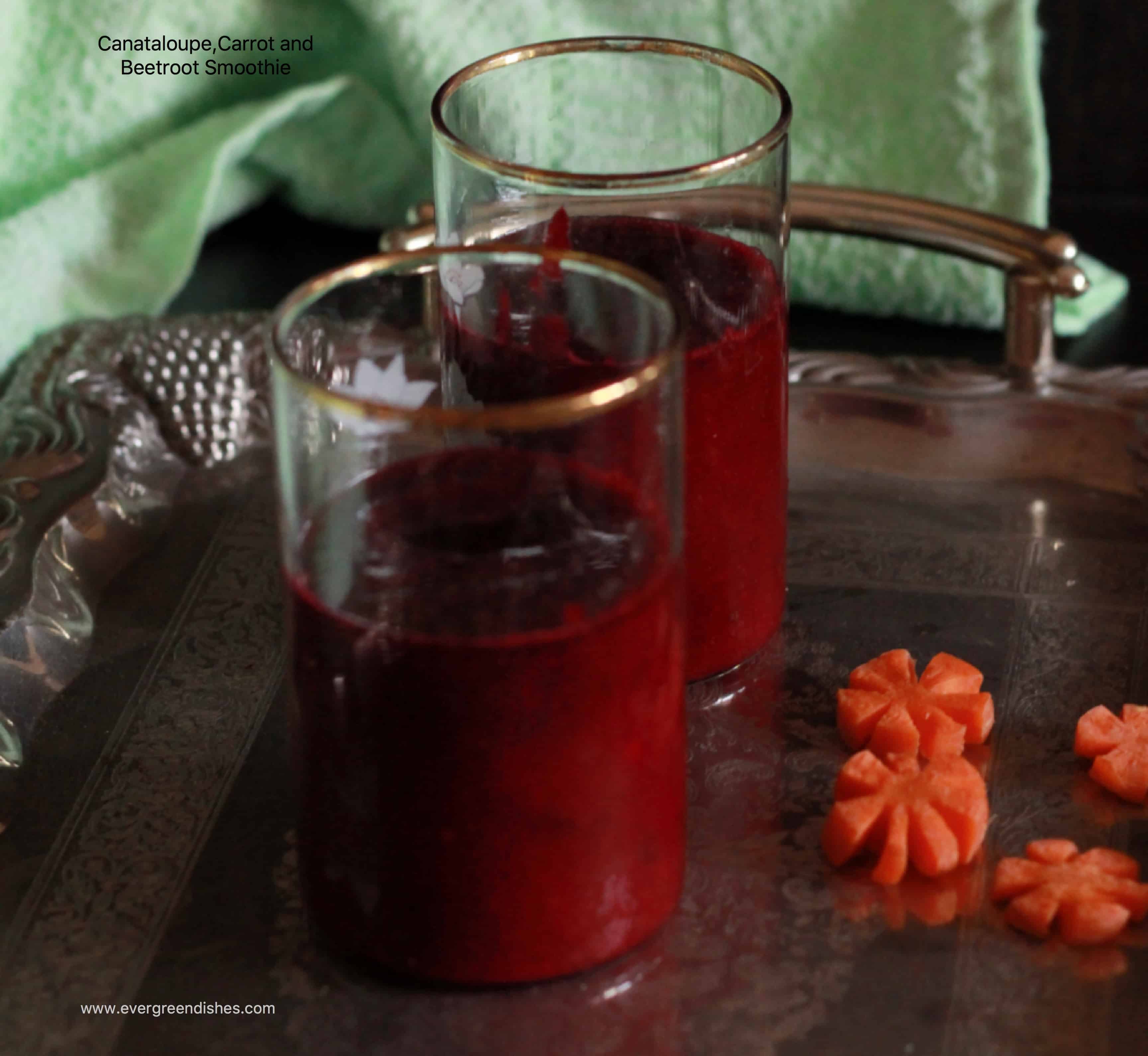 cantaloupe, carrot and beetroot smoothie