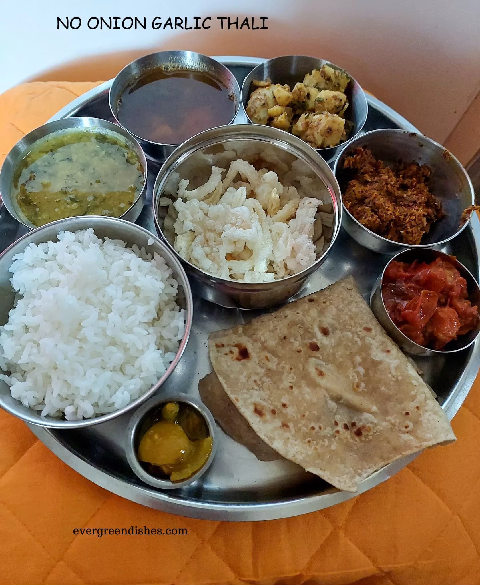 Photograph of No Onion Garlic Thali