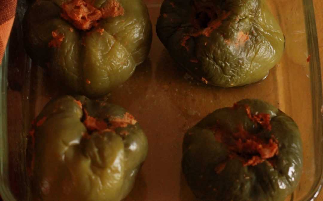 Stuffed Capsicum (microwave cooking)