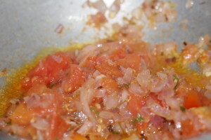 tomato and later bhaja masala