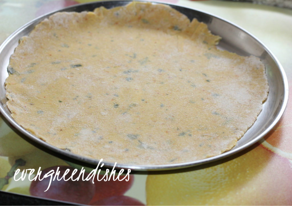 dough rolled into circle