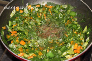 Throw in the dry spice powders