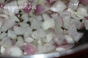 onions being sauted