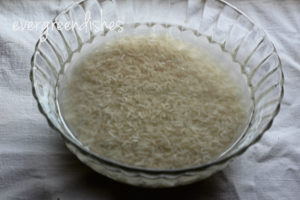 rice soaked in water