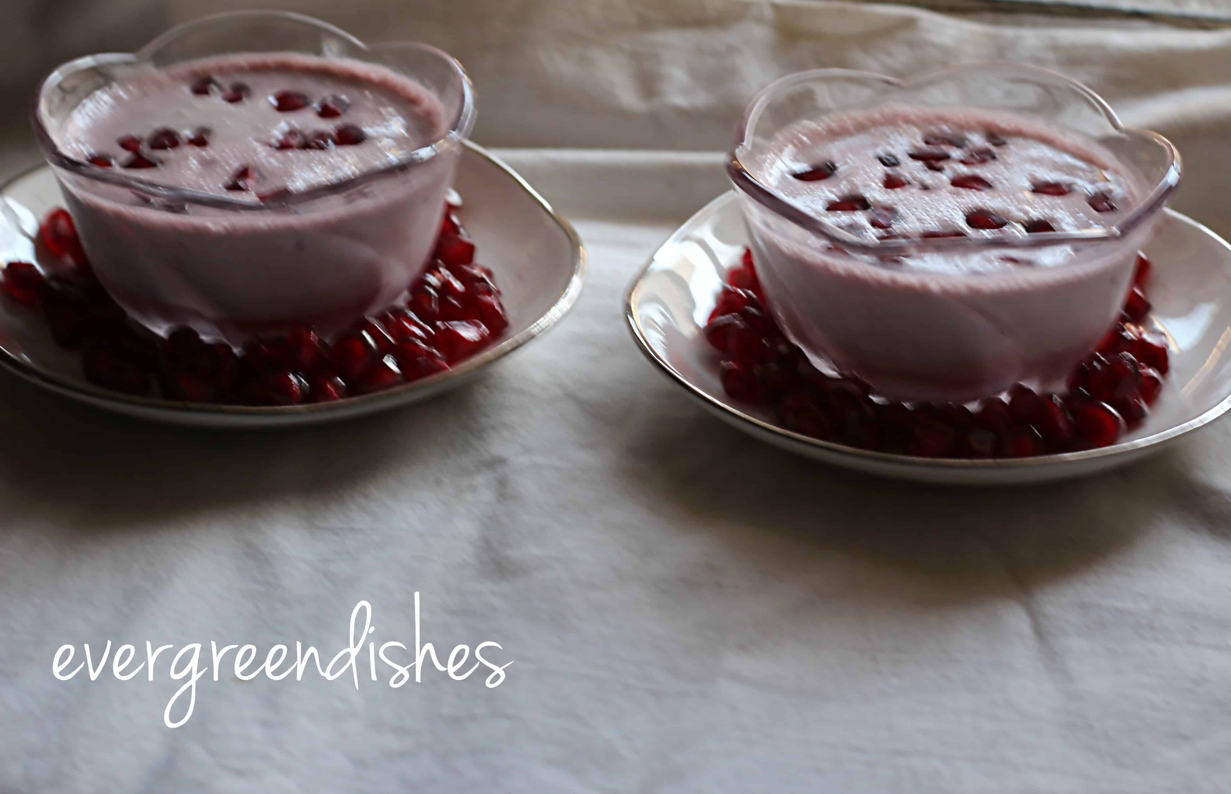 Pomegranate Mousse method of vegetarian mousse