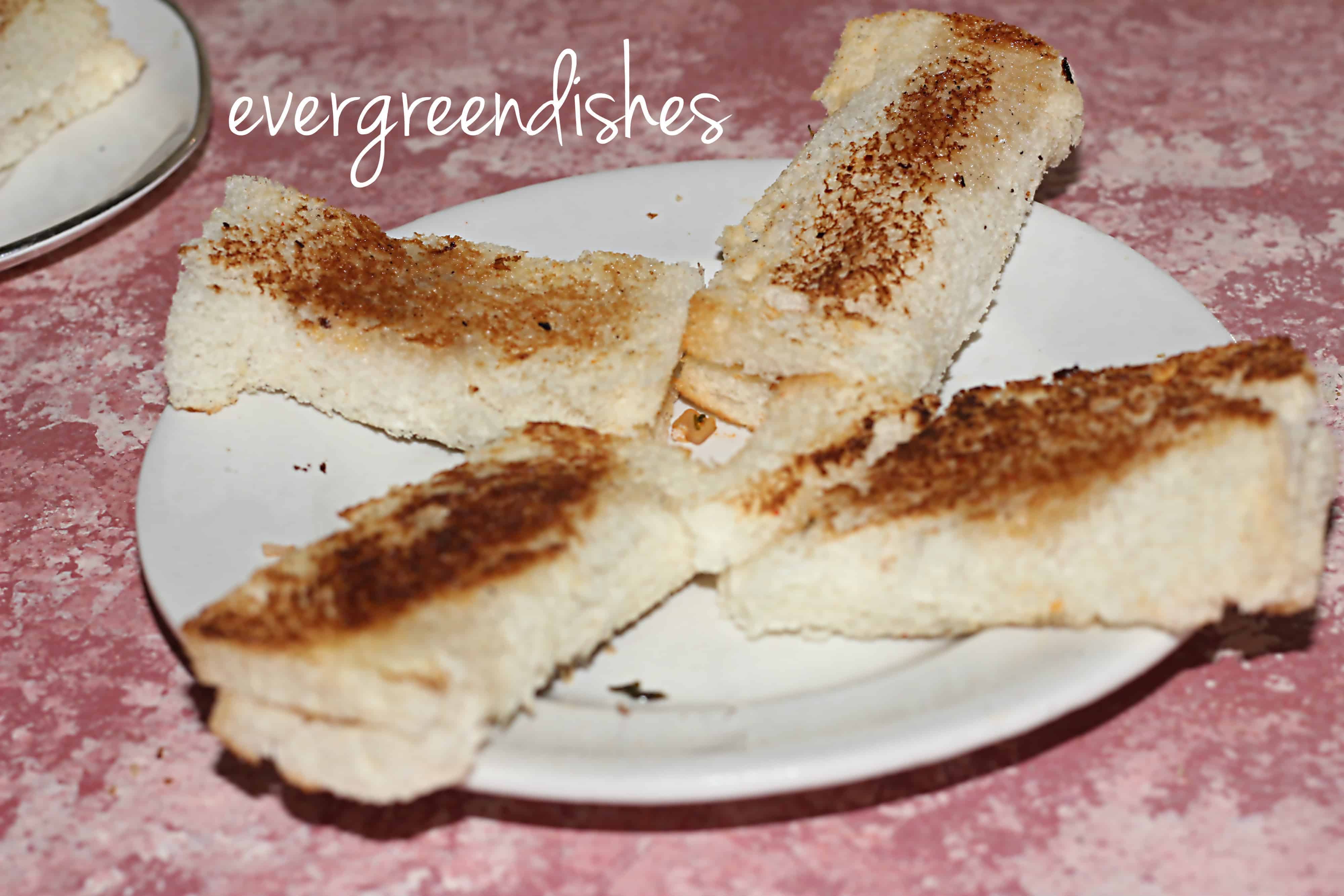 Roasted paneer slabs/bread roll in steps