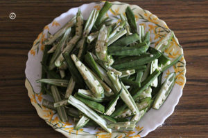 bhindi pieces