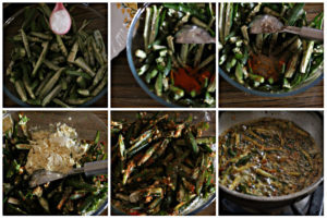 making of kurkuri bhindi in steps