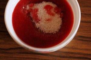 strawberry pulp with sugar