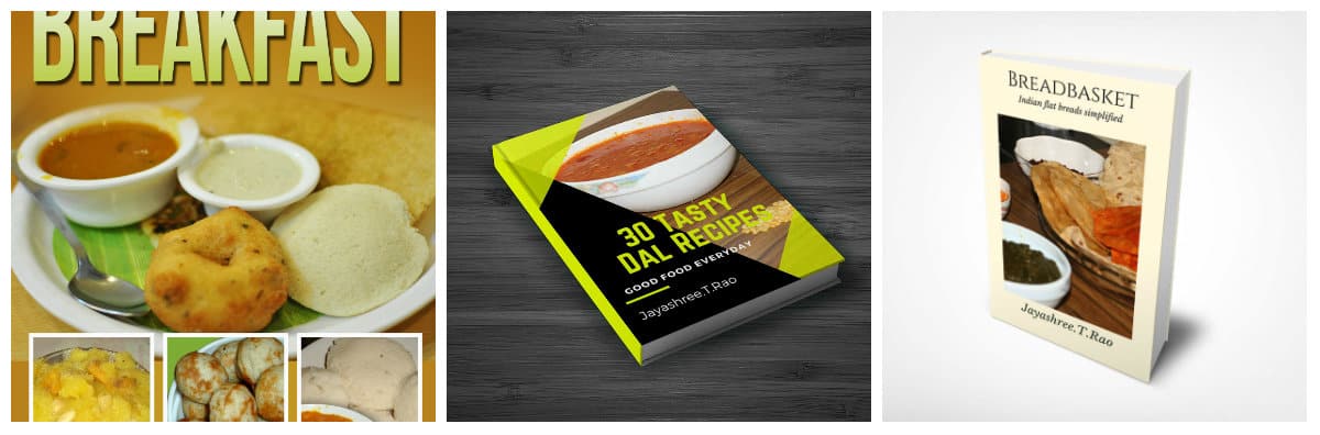 e-books of Jayashree, south indian breakfast, 30 tasty dal recipees, bread basket