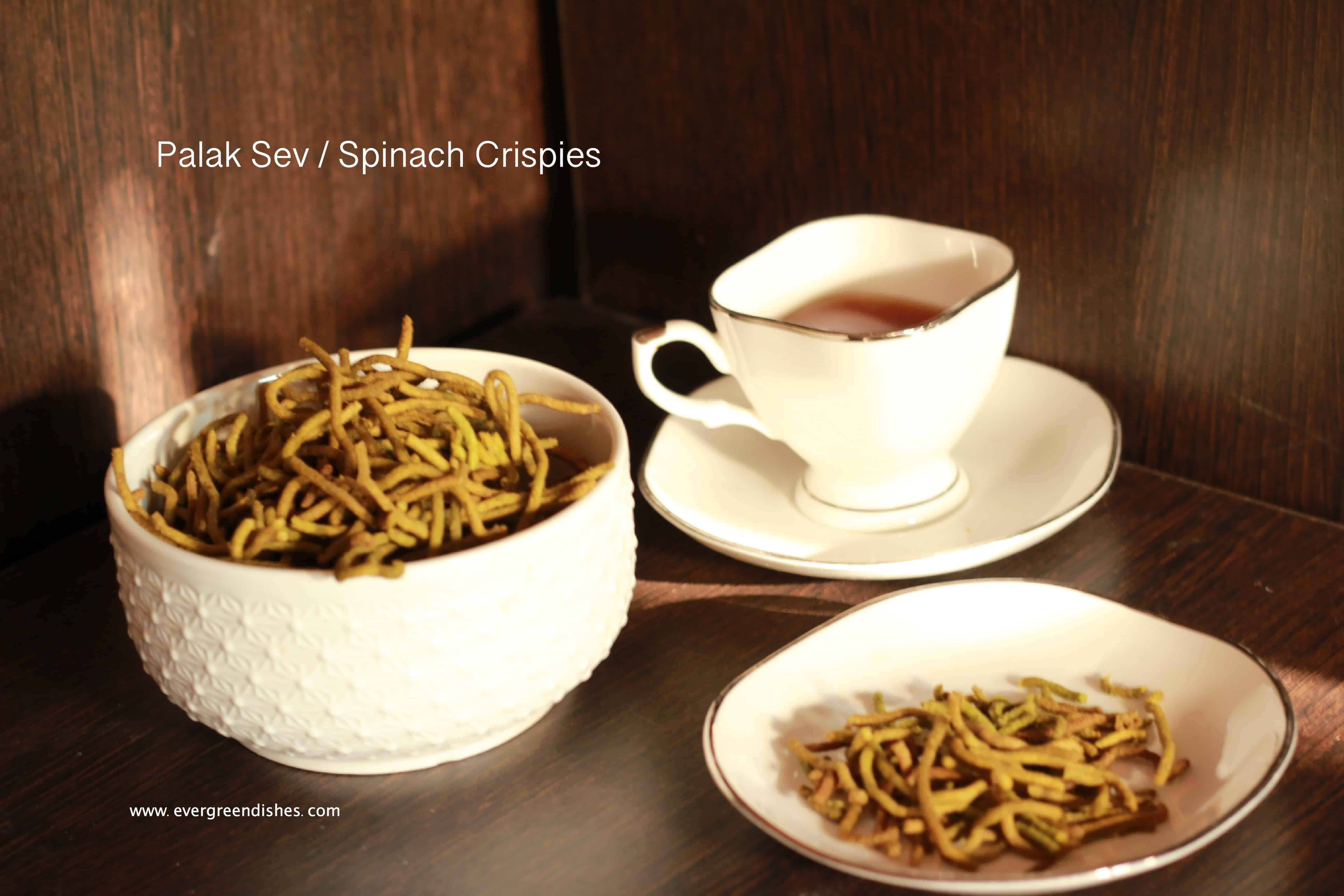 Palak Sev | Spinach Crispies | Namkeen Snack for Diwali