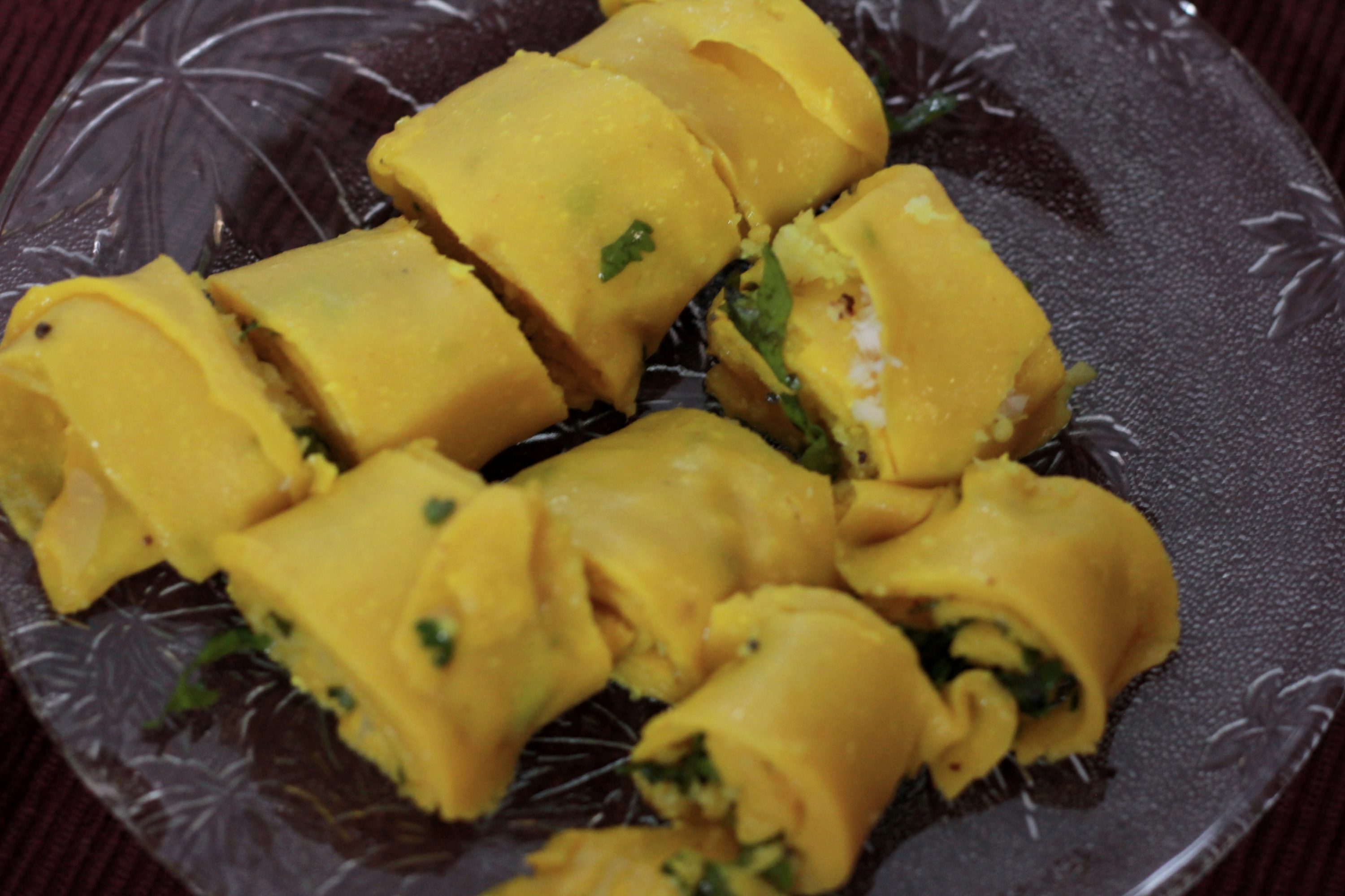 khandvi a plate of khandvi