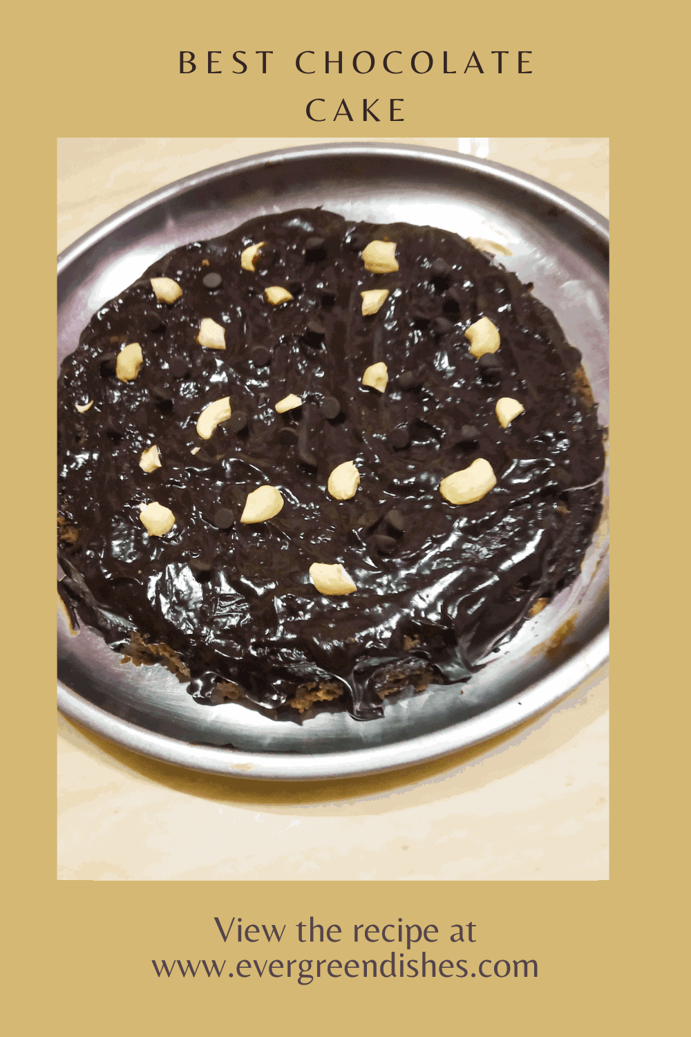 Chocolate cake is soft and moist, it is absolutely delicious. The ganache tastes good with it.