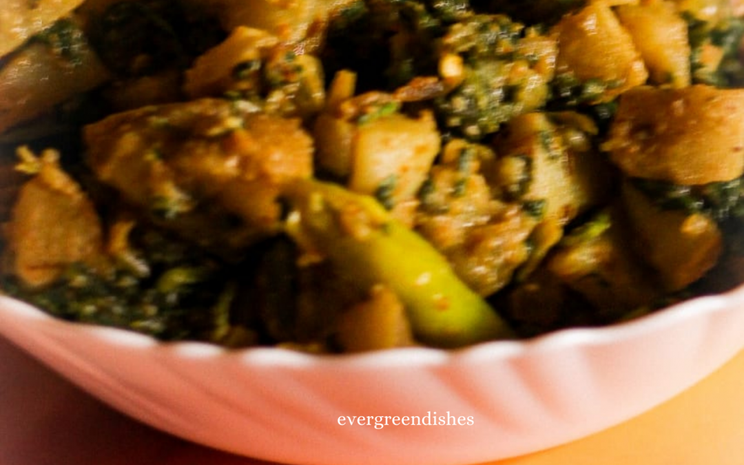 Spinach with Potato| Aloo palak sukhi sabzi