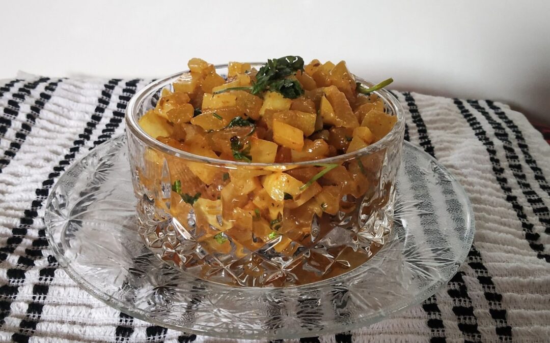 Watermelon Rind and Potato stir fry