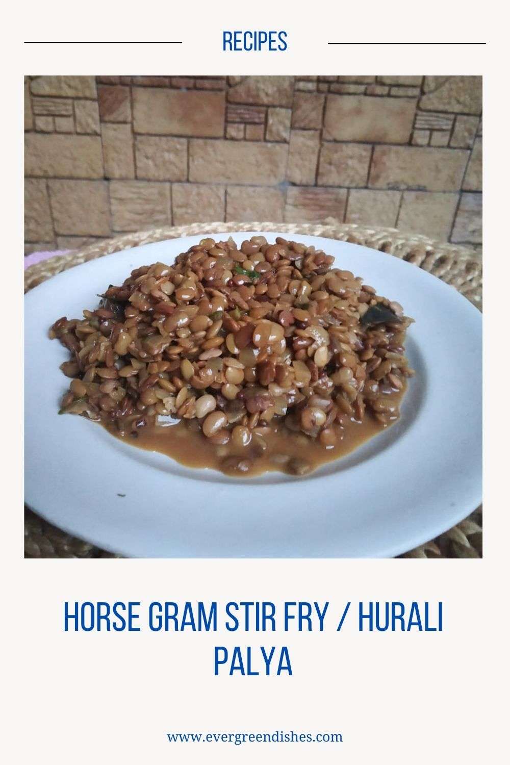 horse gram stir fry | hurali palya