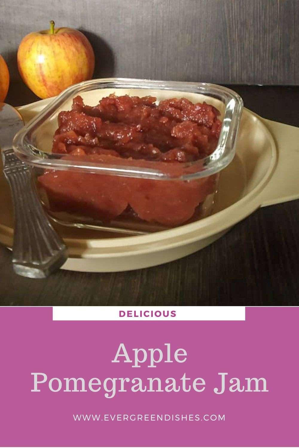 a bowl of apple pomegranate jam 