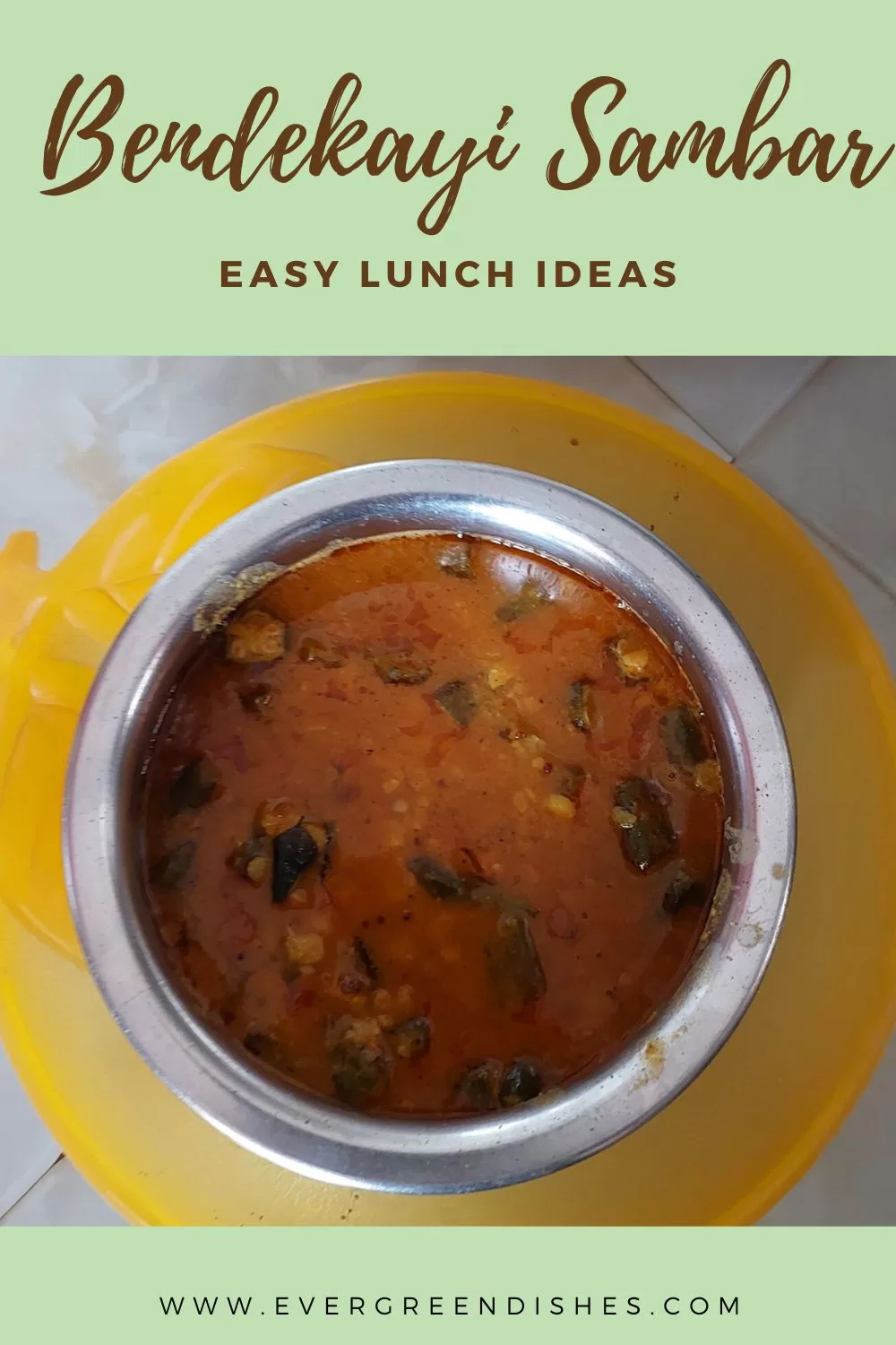 ladies finger sambar bendekayi sambar