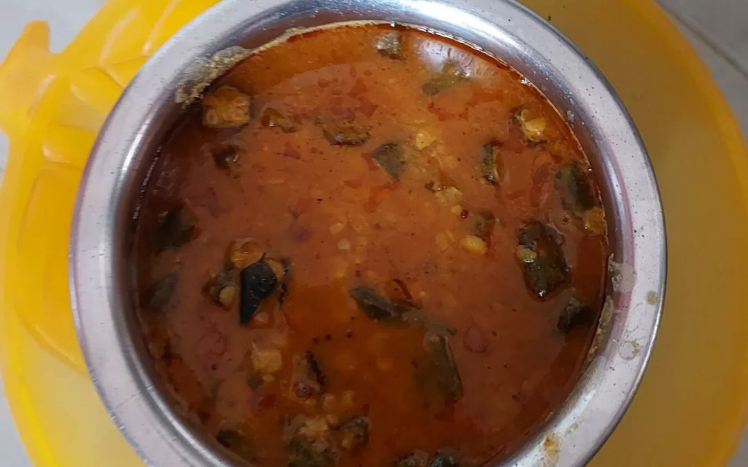 Okra Sambar | Bendekayi Huli | Ladies finger Sambar